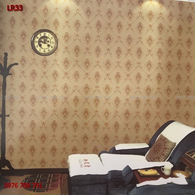 10m Giấy Dán Tường Hoa Văn Cổ Điển Cho Phòng Khách, Phòng Ngủ, Lụa Không Keo, Màu Nâu, Vàng, Xanh, Trắng Kem