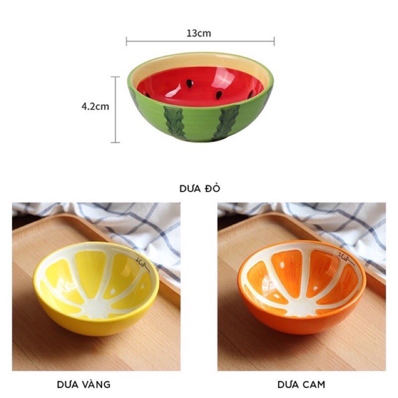 Bát sứ ăn dặm hình hoa quả 250ml cho bé