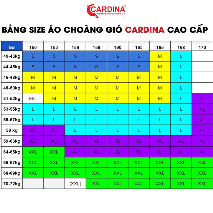 Áo Gió Nữ 𝐂𝐀𝐑𝐃𝐈𝐍𝐀 choàng 2 Lớp Vải Gió Xước, Lót Lưới Cản Gió, Chống Thấm Nước GFC