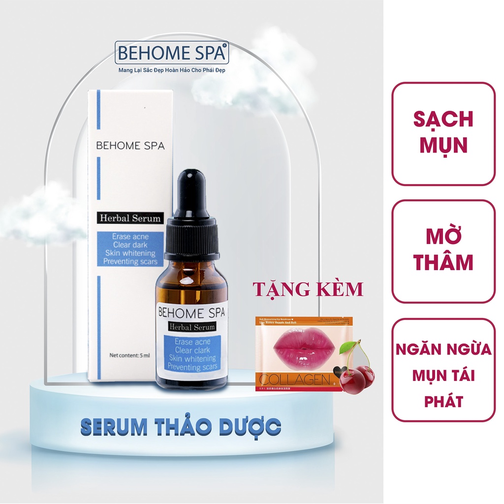 Serum mụn thảo dược BEHOMESPA sạch mụn, mờ thâm, ngăn ngừa mụn tái phát - Công nghệ Nhật Bản.