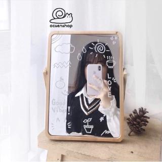 Gương để bàn chữ nhật Gỗ