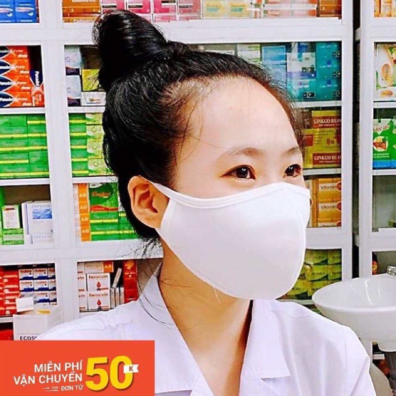 Khẩu trang vải chống bụi 2 màu trắng & đen