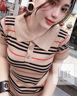 Áo len cổ đức Brr kẻ