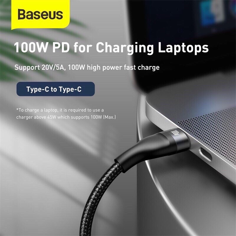 Dây sạc nhanh 3 đầu 100w cho các dòng điện thoại chính hãng Baseus
