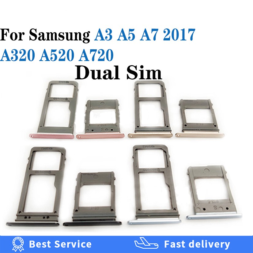 Khay Đựng Sim / Thẻ Nhớ Micro Sd Cho Samsung Galaxy A320 A520 A720 2017 A3 A5 A7