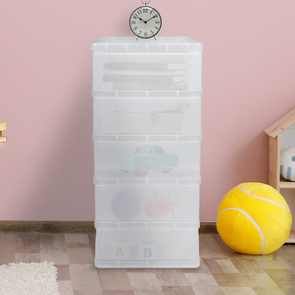 HomeBase SN Tủ nhựa 5 ngăn kéo KNOWLEDGE5 Thái Lan W28xH61.5xD37cm màu trắng