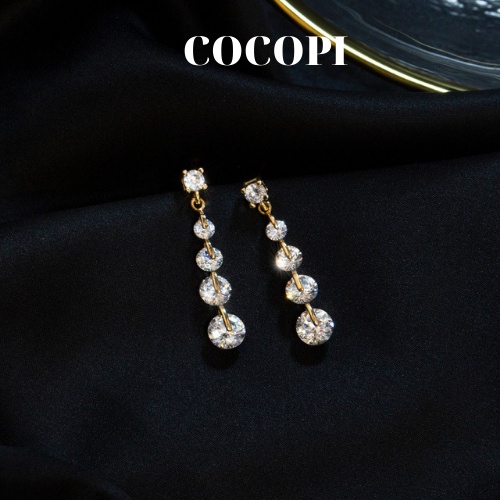 Bông Tai, Khuyên Tai dáng dài đính đá phong cách Hàn Quốc COCOPI Accessories - BT040