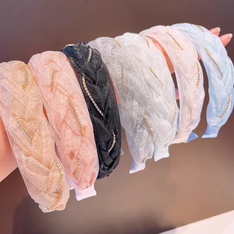 Băng đô tóc tiểu thư đính hạt đá nữ tính - Maben