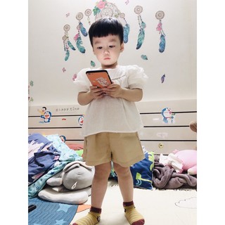 Set thô đũi quần nâu bé gái