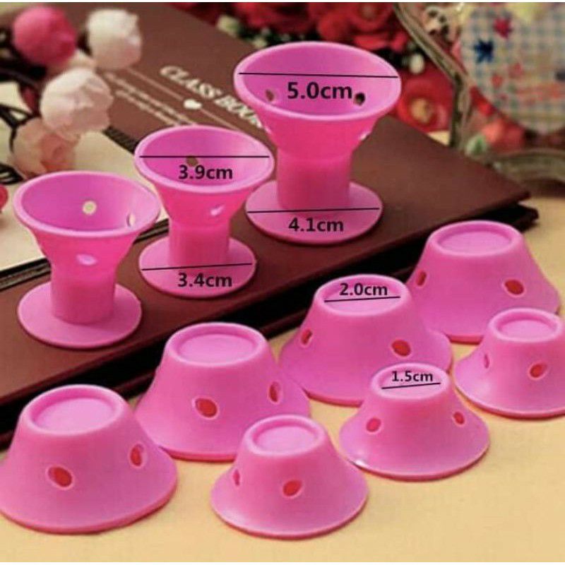 Sét 10 cái dụng cụ cuốn tóc silicone dành cho bạn nữ#