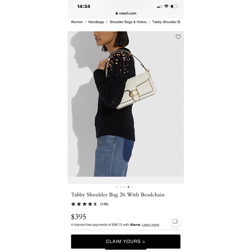 TÚI COACH Tabby Shoulder Bag 26 With Beadchain