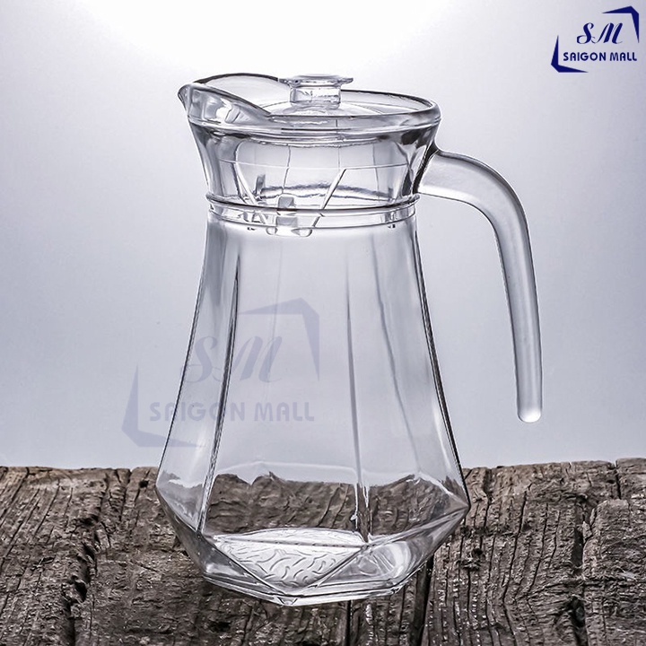 Bình rót nước thuỷ tinh cao cấp đáy góc cạnh dung tích 1.3 lít EH1028