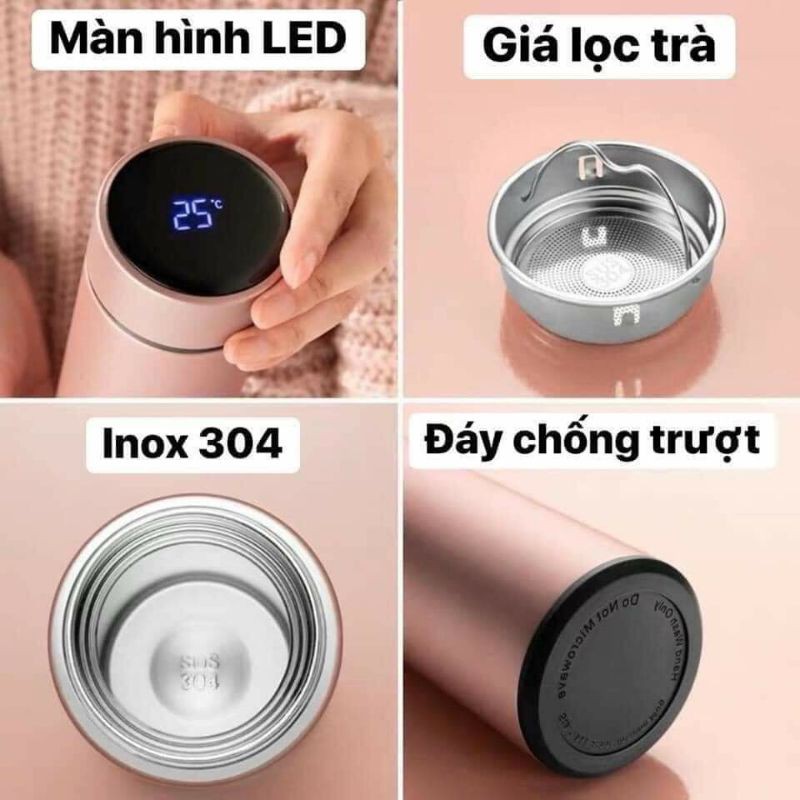 Bình giữ nhiệt 500ml báo nhiệt độ Oled