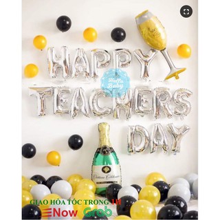 Set bóng trang trí Happy Teachers Day (Bơm + băng keo)