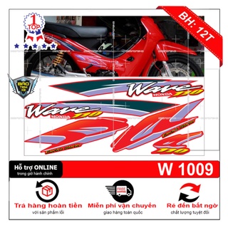 Tem rời dán xe wave nhỏ đời đầu mẫu zin dán xe đỏ - Bi Decal
