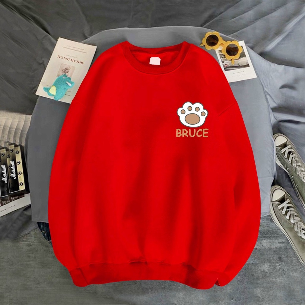 ÁO SWEATER NỈ UNISEX PHOM NAM NỮ IN BRUCE CỰC ĐẸP NHIỀU MÀU