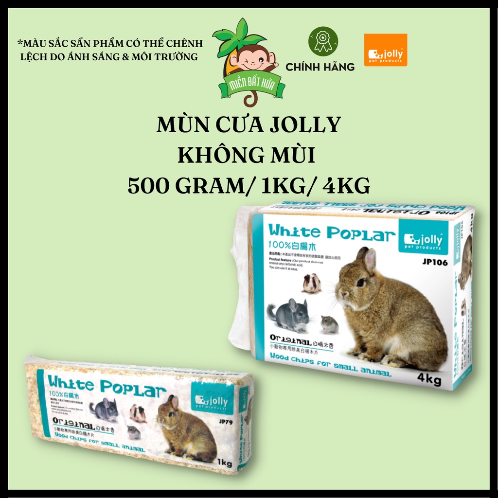 Lót chuồng Hamster - Mùn cưa mềm chính hãng Jolly 4 mùi hương 500 gram, 1kg, 4kg cho hamster