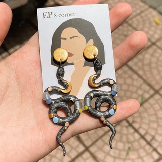 Khuyên tai đất sét nung Polymer Clay (Snake)