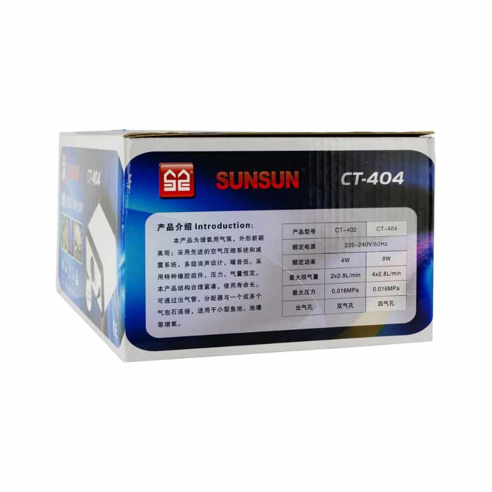 Máy Sủi Oxy 4 Vòi Sunsun CT-404 (8W-4x2.8Lít/Phút) - Máy Oxi Siêu Êm Cho Bể Cá