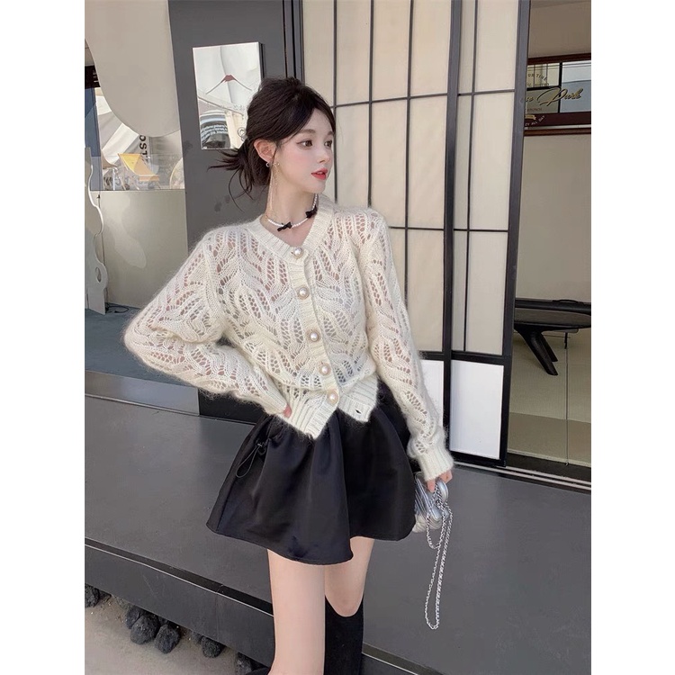 Áo len lưới cúc ngọc Quảng Châu sexy cho bạn gái