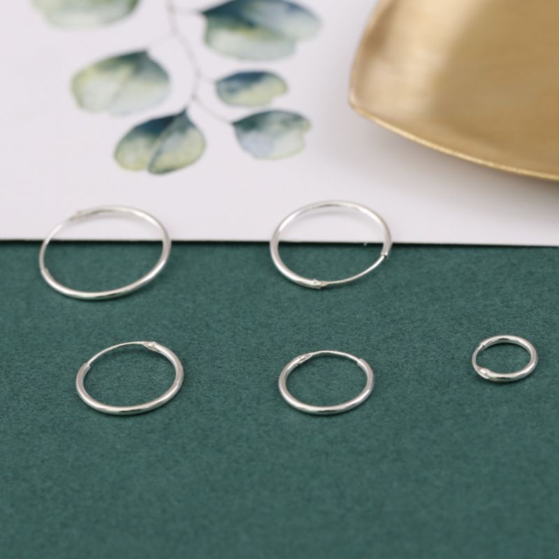 Bông Tai Mạ Bạc 925 Hình Tròn Đơn Giản Phong Cách Dân Tộc