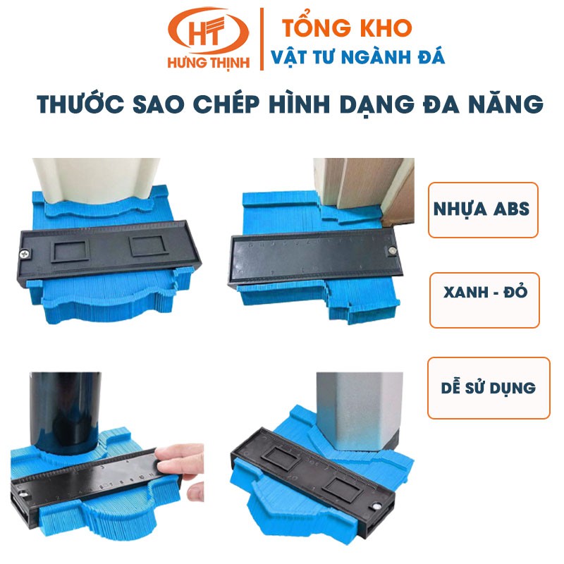 Thước sao chép hình dạng đa năng- Có video hướng dẫn- Thước đo lấy góc đường viền, góc mẫu cắt gạch đá, đồ dùng