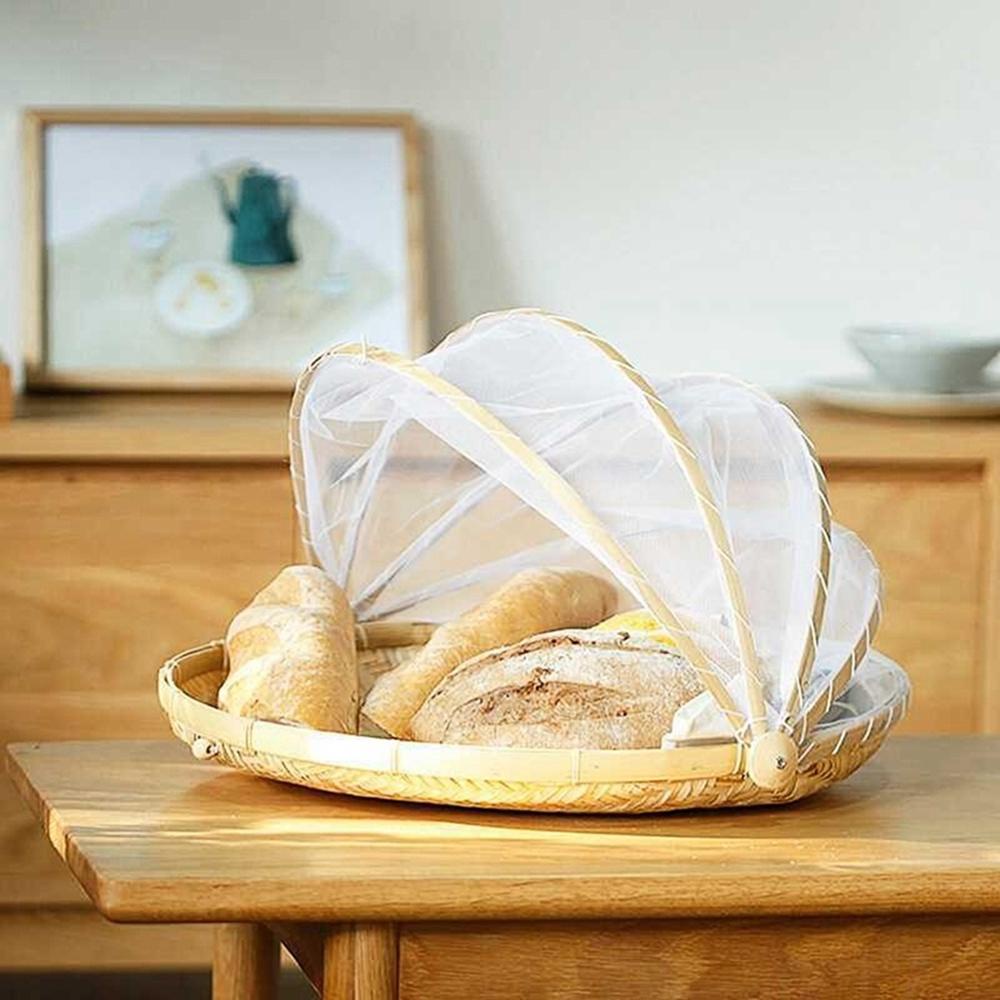 Elsworth Giỏ Đựng Bánh Mì / Thực Phẩm Bằng Tre Đan Kèm Vải Gạc Chống Ruồi Khi Đi Dã Ngoại