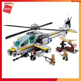 Đồ chơi ghép hình Trực thăng quân đội ⭐️ FREESHIP⭐️  Lego xếp hình 1719 - Bộ đồ chơi xếp hình Qman