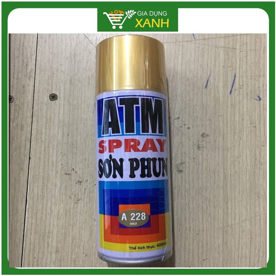 Sơn xịt ATM Vàng kim A228, 400ml