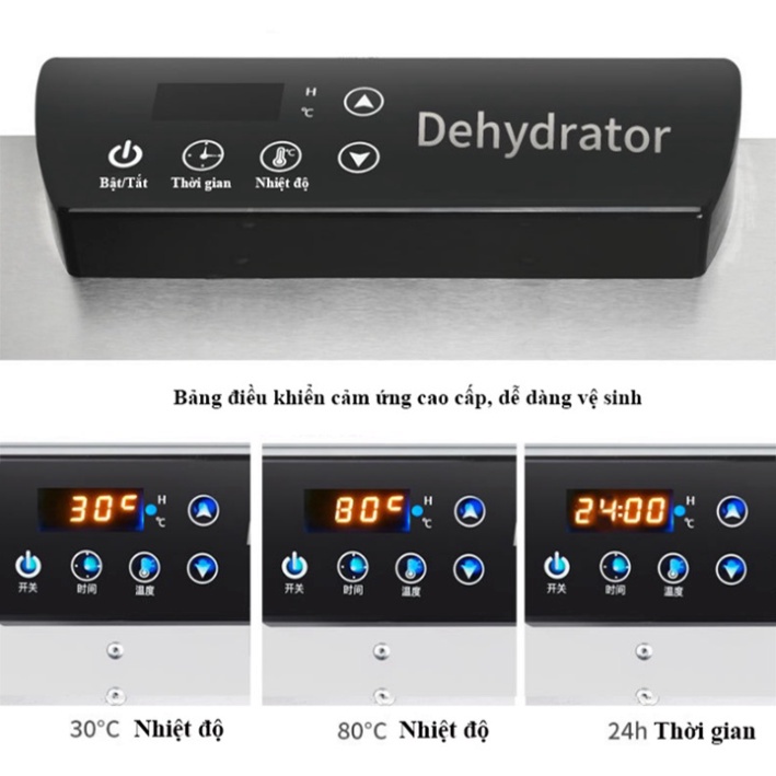 Máy sấy trái cây, hoa quả, thực phẩm 6 Khay inox công nghiệp