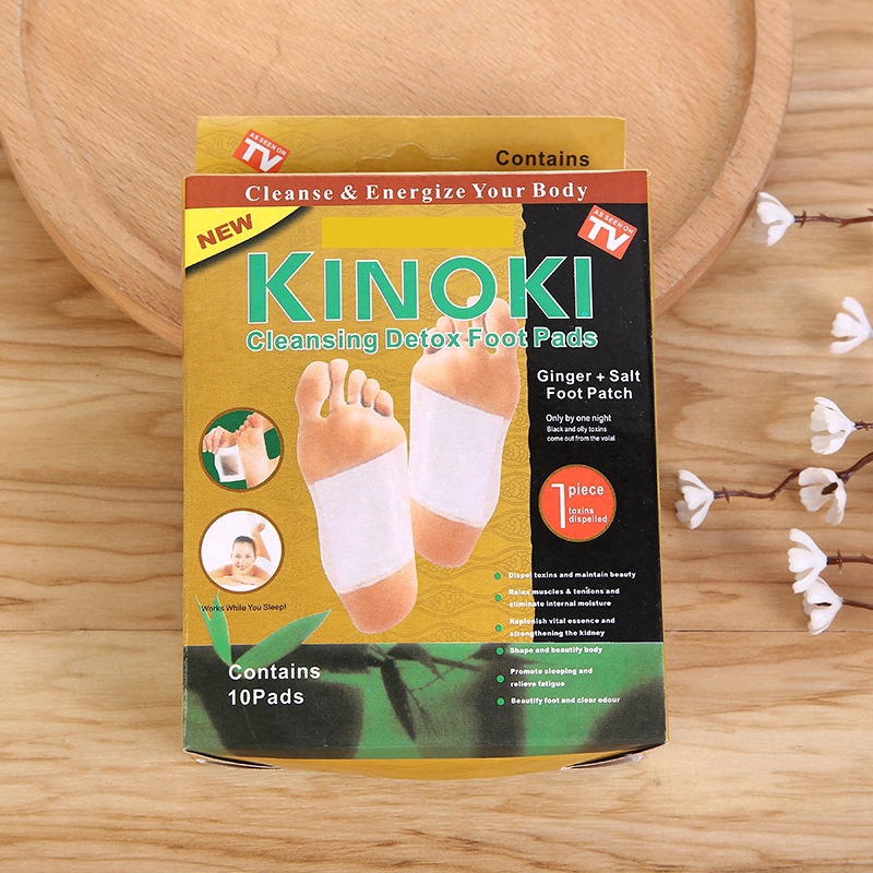 KINOKI (Hàng Mới Về) Set 10 Miếng Dán Bàn Chân Thải Độc Chiết Xuất Gừng Kèm Keo Dán Tiện Dụng