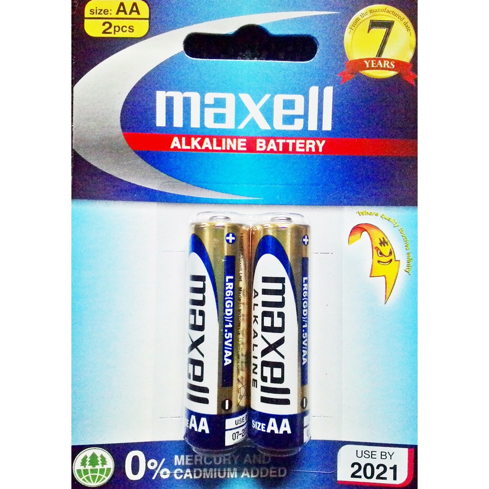 Pin AA Maxell alkaline 1.5V vỉ 2 viên LR6(GD)2B chính hãng