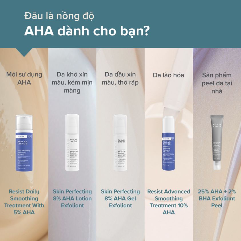 [PAULA'S CHOICE] AHA cho người mới bắt đầu làm sáng da, mờ thâm Resist Daily Smoothing Treatment  With 5% AHA (Mã 7660)