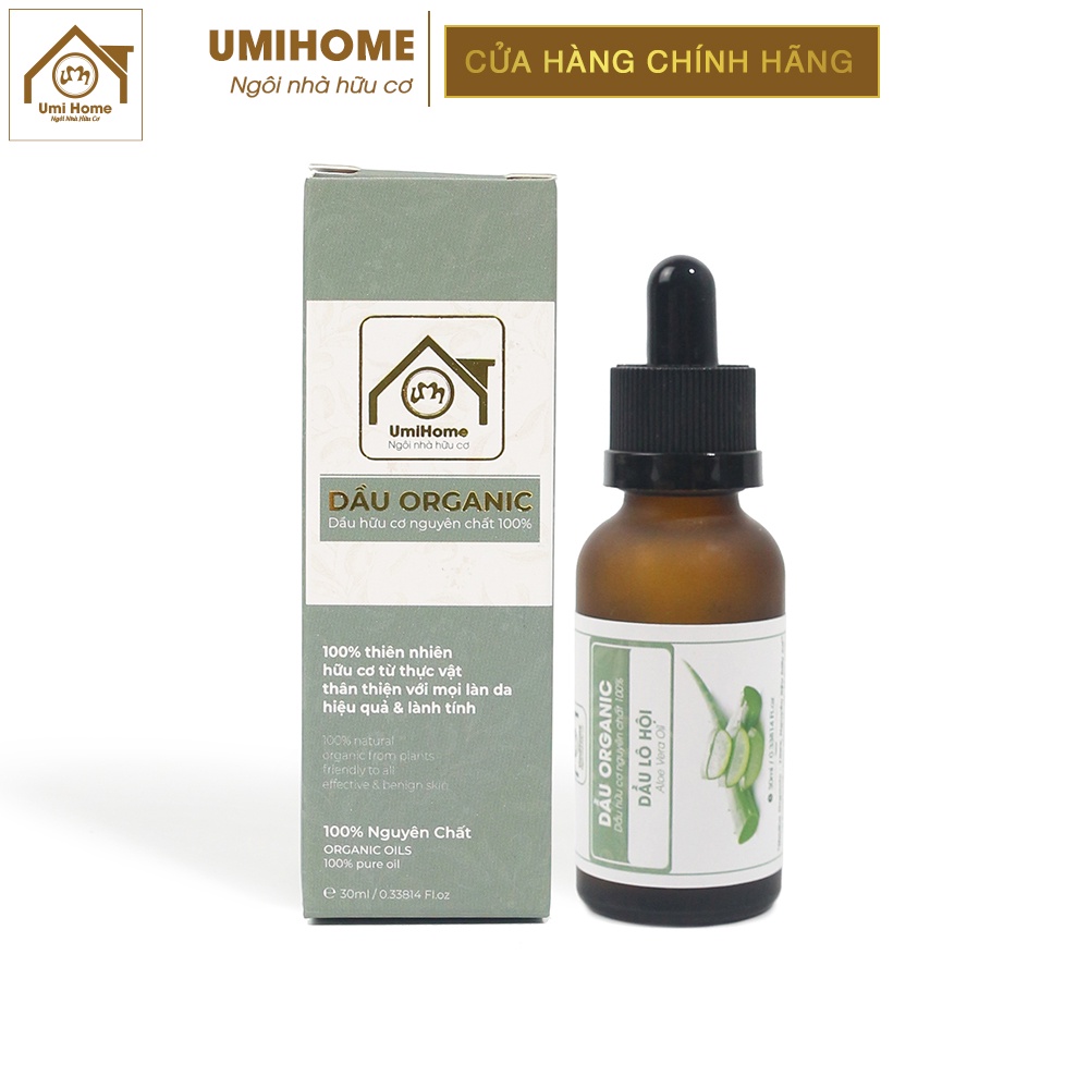 Dầu Lô Hội giúp sáng mịn, dưỡng ẩm phục hồi da UMIHOME nguyên chất | Aloe vera oil 100% Organic 10ML