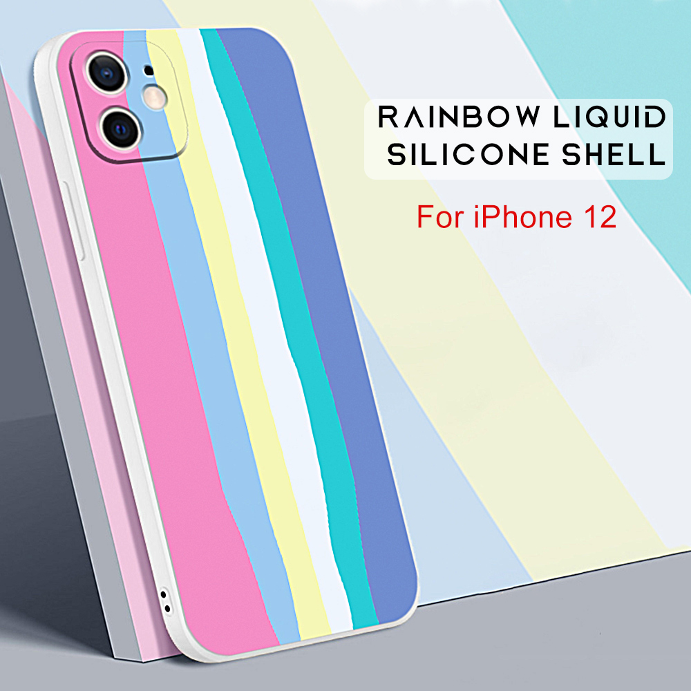 Ốp Lưng Silicone Mềm Màu Cầu Vồng Cho Iphone 11 / 11 Pro / 11 Pro Max / 12 / 12 Mini / 12 Pro / 12 Pro Max | BigBuy360 - bigbuy360.vn