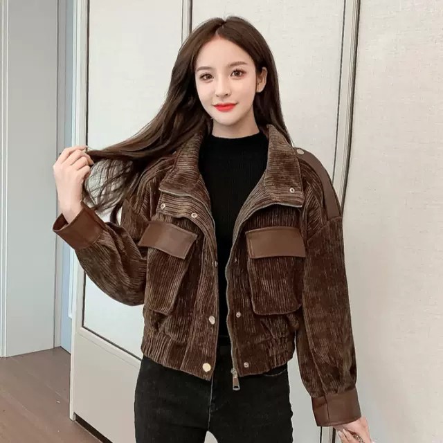 Áo Bomber nhung siêu dày dặn