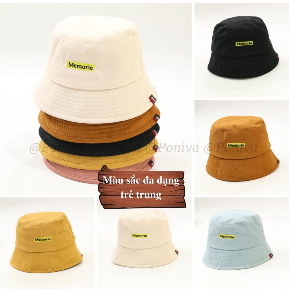 Mũ bucket  ❤️ Nón tai bèo vành cụp thêu chữ MEMORIE nhiều màu sắc form unisex BK03 Ulzzang Thời trang PONIVA siêu hot