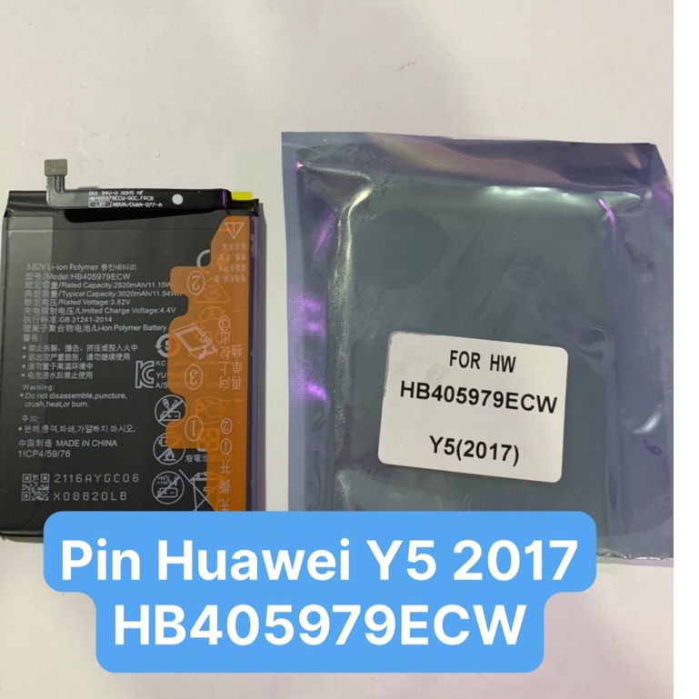 Pin zin huawei Y5 2017 / Y6 Pro 2017 / Honor 6C / MYA - L22 / HB405979ECW - 3020mAh