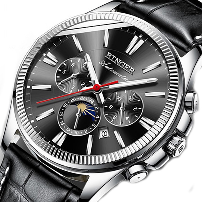 Đồng hồ cơ nam Chronograph kim chỉ dạ quang BG106