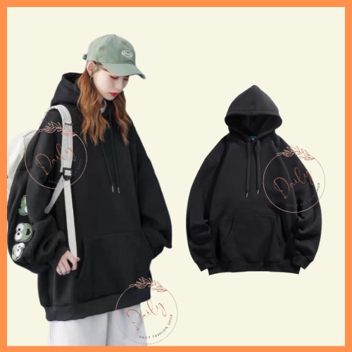 Áo HOODIE Nỉ Bông Unisex Màu Trơn Basic Form Rộng Có Mũ Thời Trang Nam Nữ Daily | BigBuy360 - bigbuy360.vn