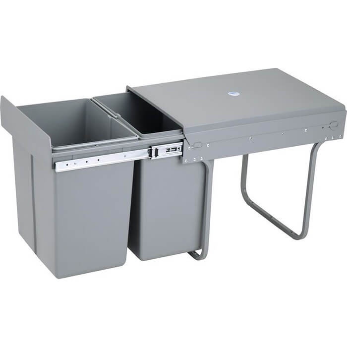 Thùng Rác Nhựa Âm Tủ 2 Khoang 23L  Có Ray Kéo TR06