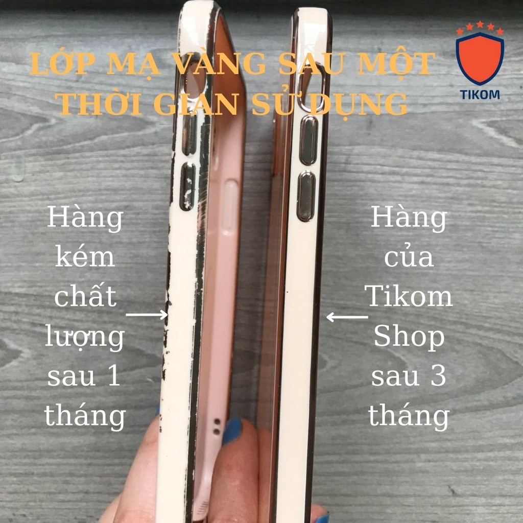 Ốp lưng iphone chống bẩn case điện thoại mạ vàng 13/13pro/promax/mini/6/6plus/6s/6splus/7/7plus/8/8plus Tikom Shop