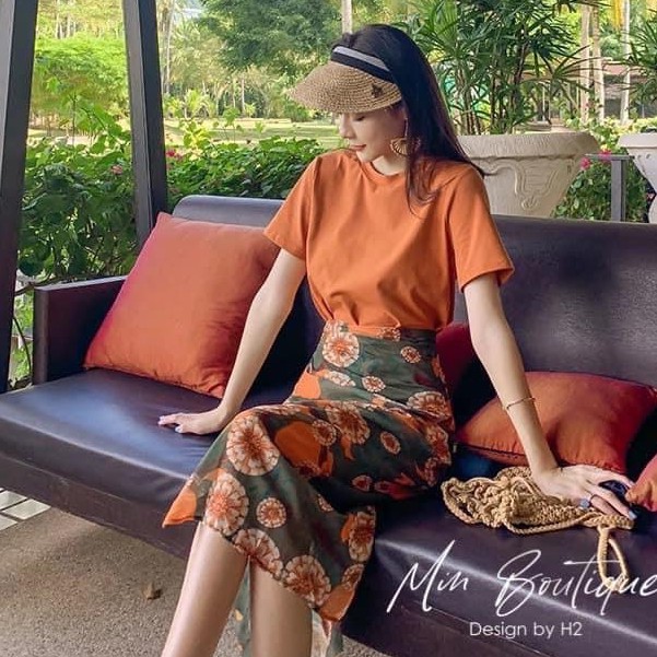 Set đồ nữ cá tính, set váy dài áo thun đi chơi sang chảnh mùa hè đẹp 8A00170 | BigBuy360 - bigbuy360.vn