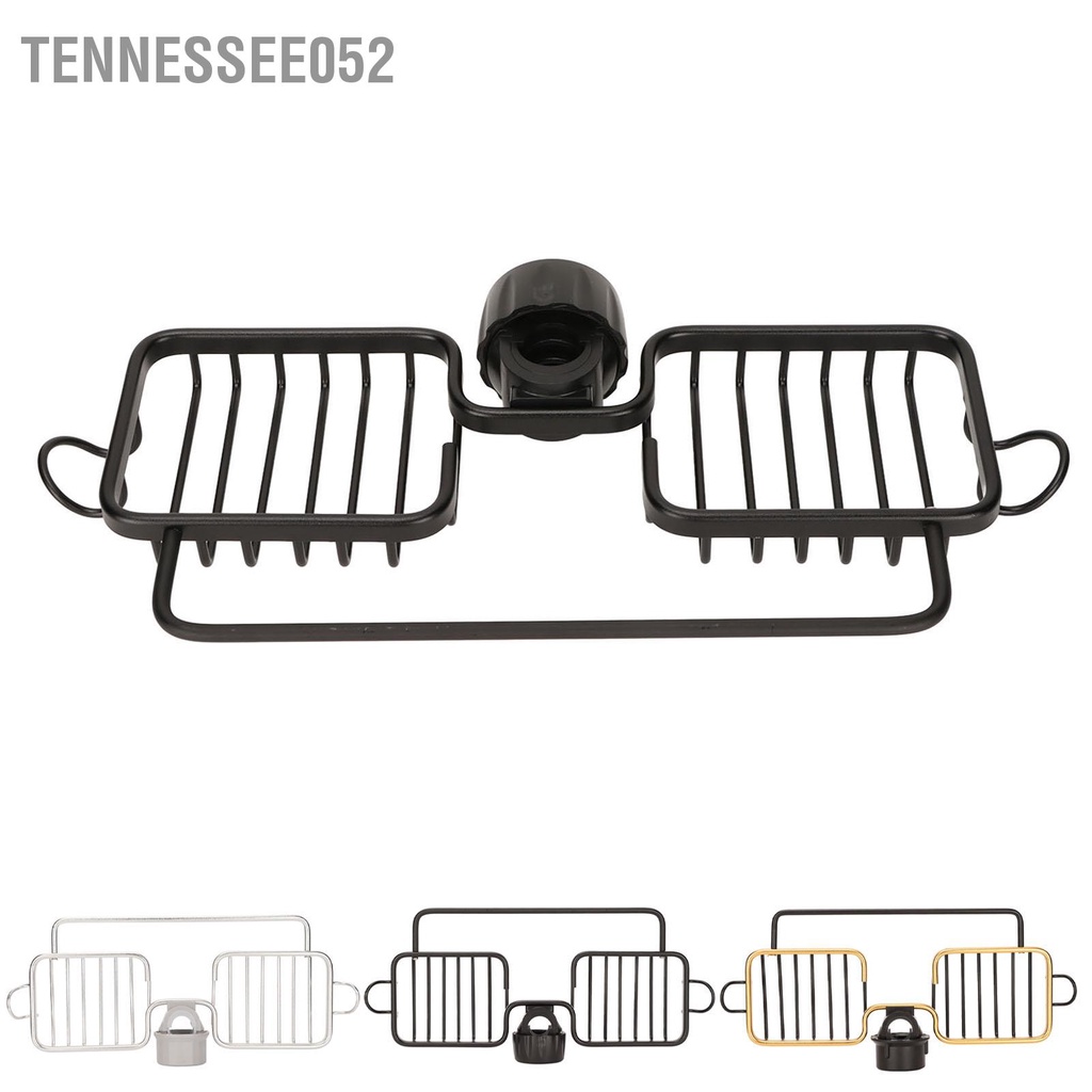 Tennessee052 Kệ lưu trữ vòi bằng nhôm nhựa hai ngăn với thanh treo khăn cho phòng tắm nhà bếp bọt biển