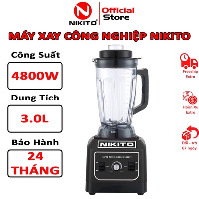 Máy Xay Sinh Tố Công Nghiệp NIKITO 4800W chuyên dụng nhà hàng, khách sạn, quán coffee, xay đá, rau má,thịt cá..