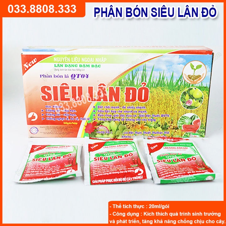 20 Gói Phân bón siêu lân đỏ cho cây kích rễ nhanh, siêu ra hoa ( 20ml)