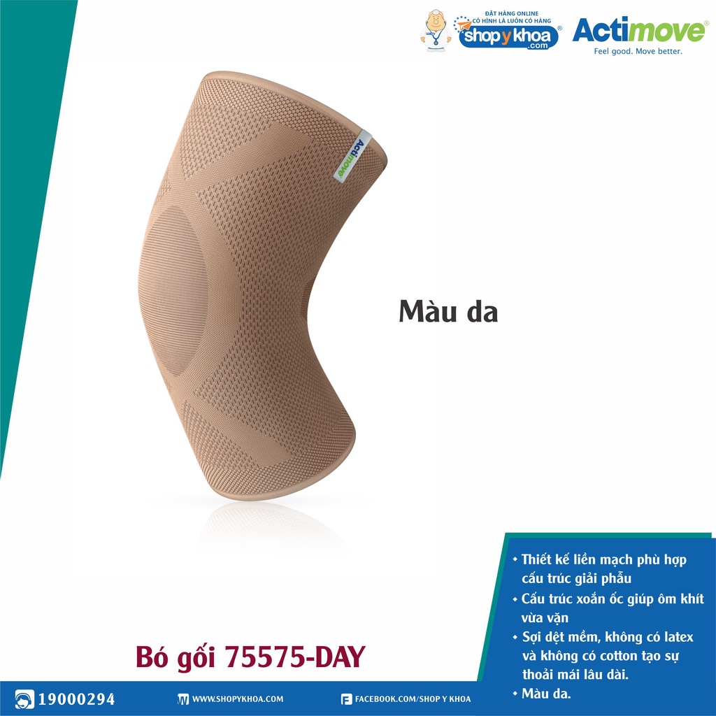 Bó Gối Dạng Ống Actimove Knee Support, Màu Da [75575-DAY]. Nhập Khẩu Châu Âu (1 Cái)