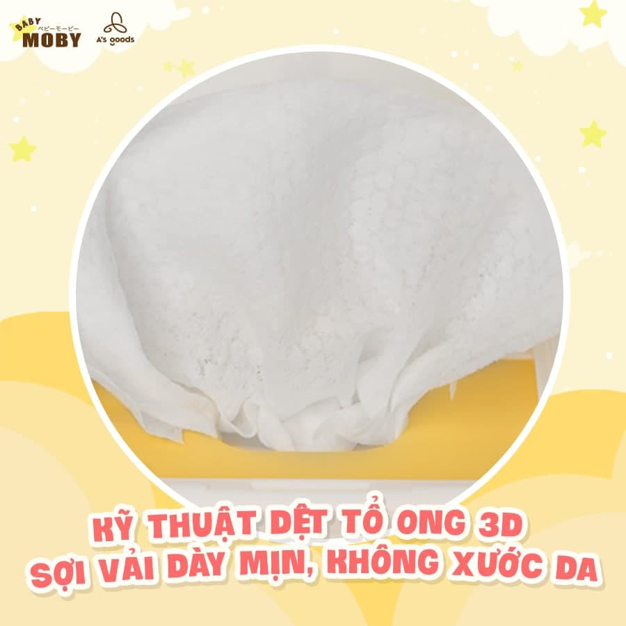 Khăn ướt cho bé MOBY BABY 80c với 99% nước tinh khiết dưỡng ẩm cho da - Monnie Kids