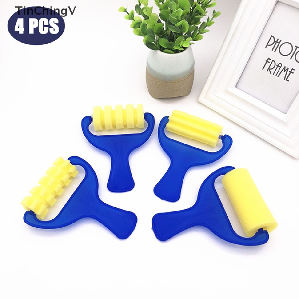 Set 4 Cây Lăn Sơn Vẽ Tranh Cán Nhựa DIY Cho Bé