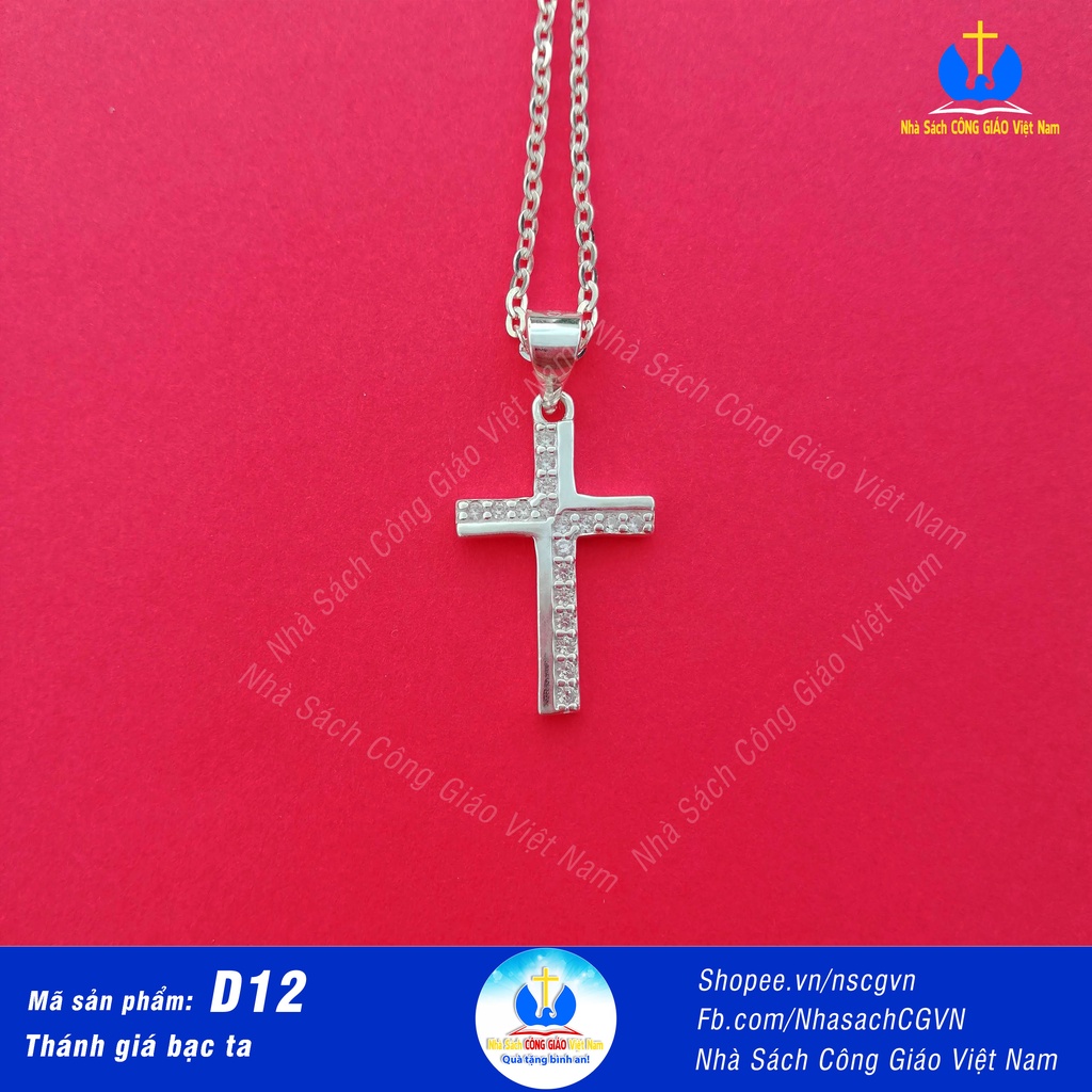 Thánh giá bạc ta - Mặt dây chuyền  D12 cho nam nữ, trẻ em - Quà tặng Công Giáo